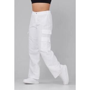 Dances Costume Pants Weissman 15515 White Medium Child Hip Hop Cargo Pockets
